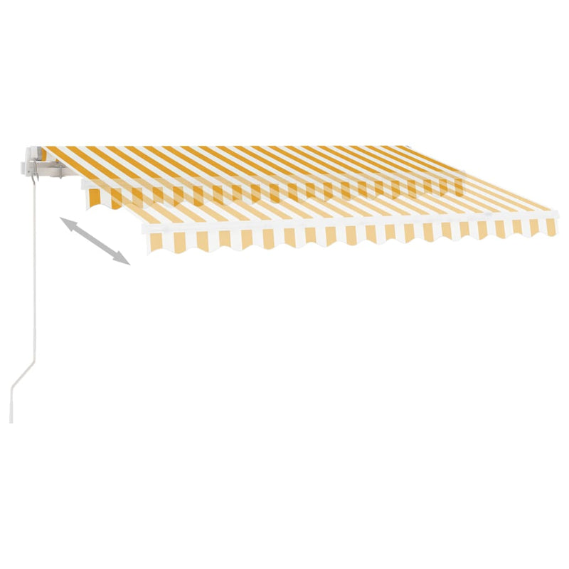 Manual Retractable Awning with LED 300x250 cm Yellow and White