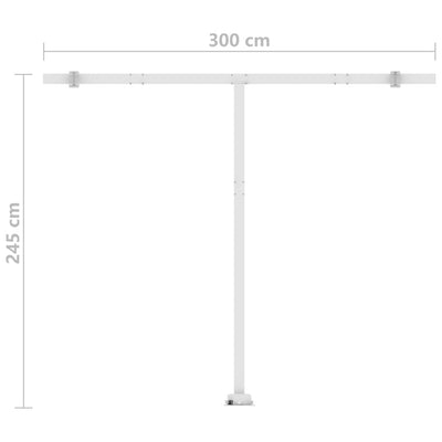 Manual Retractable Awning with LED 300x250 cm Yellow and White