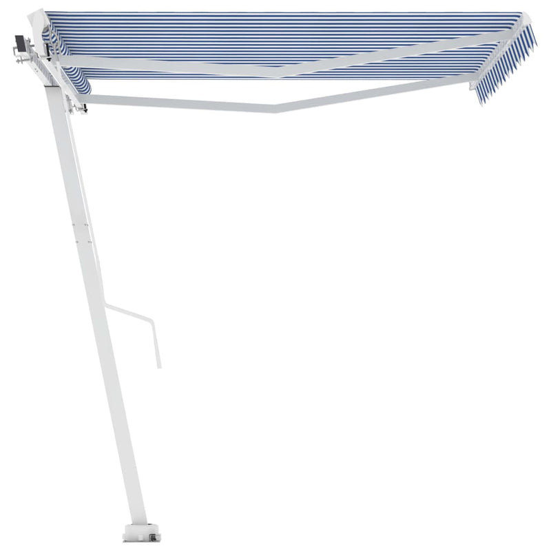 Freestanding Manual Retractable Awning 350x250 cm Blue/White