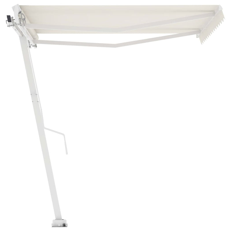 Freestanding Manual Retractable Awning 350x250 cm Cream