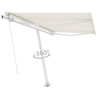 Freestanding Manual Retractable Awning 350x250 cm Cream