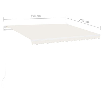 Freestanding Manual Retractable Awning 350x250 cm Cream