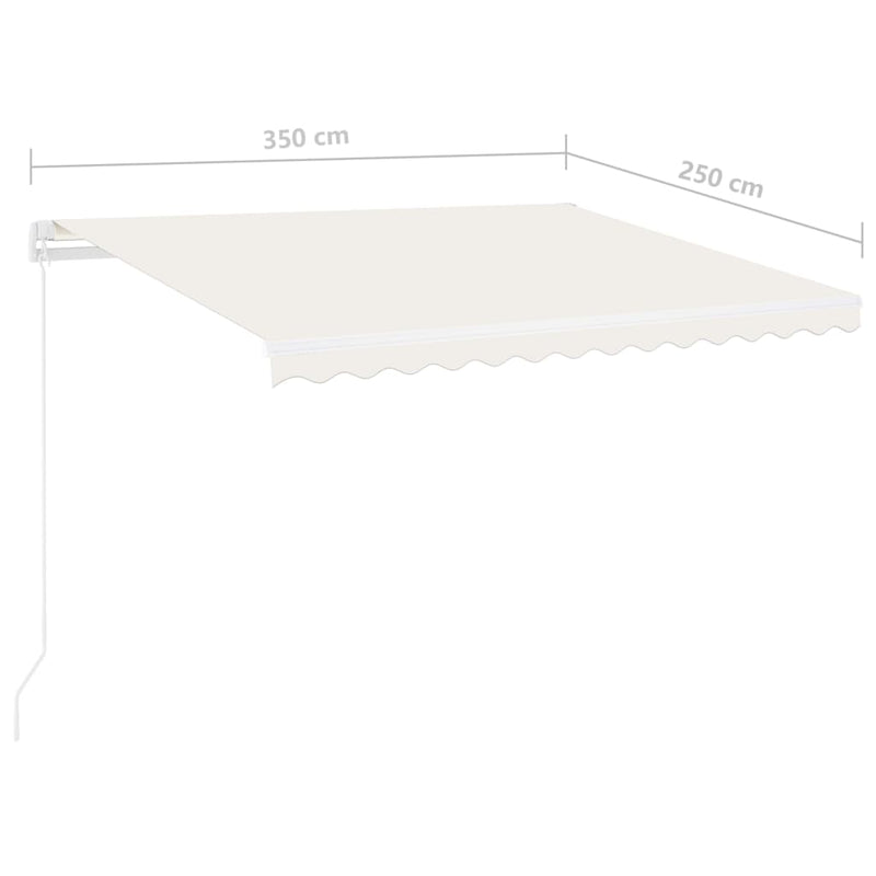 Freestanding Manual Retractable Awning 350x250 cm Cream