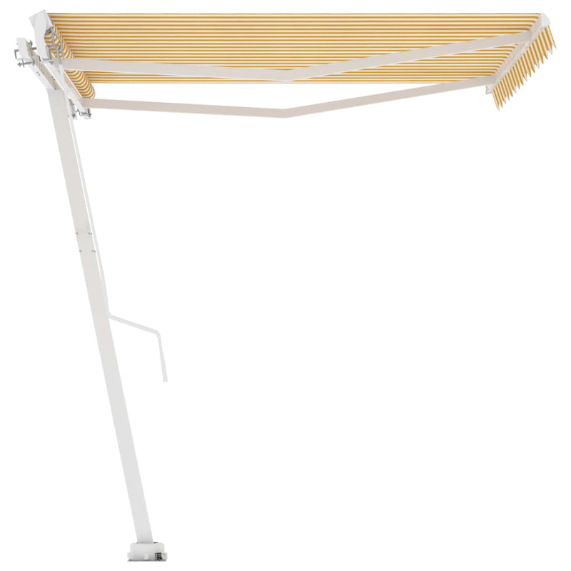 Freestanding Manual Retractable Awning 350x250 cm Yellow/White