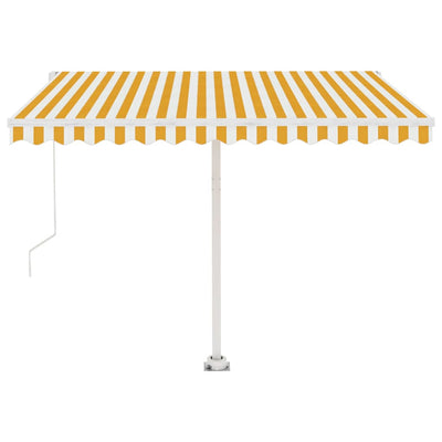 Freestanding Manual Retractable Awning 350x250 cm Yellow/White