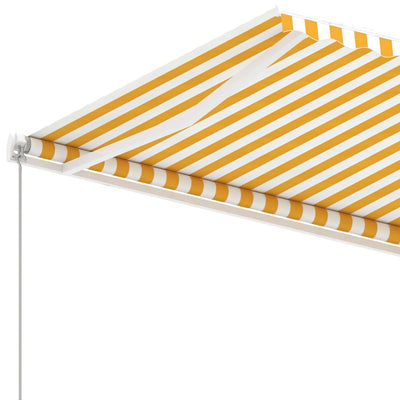 Freestanding Manual Retractable Awning 350x250 cm Yellow/White