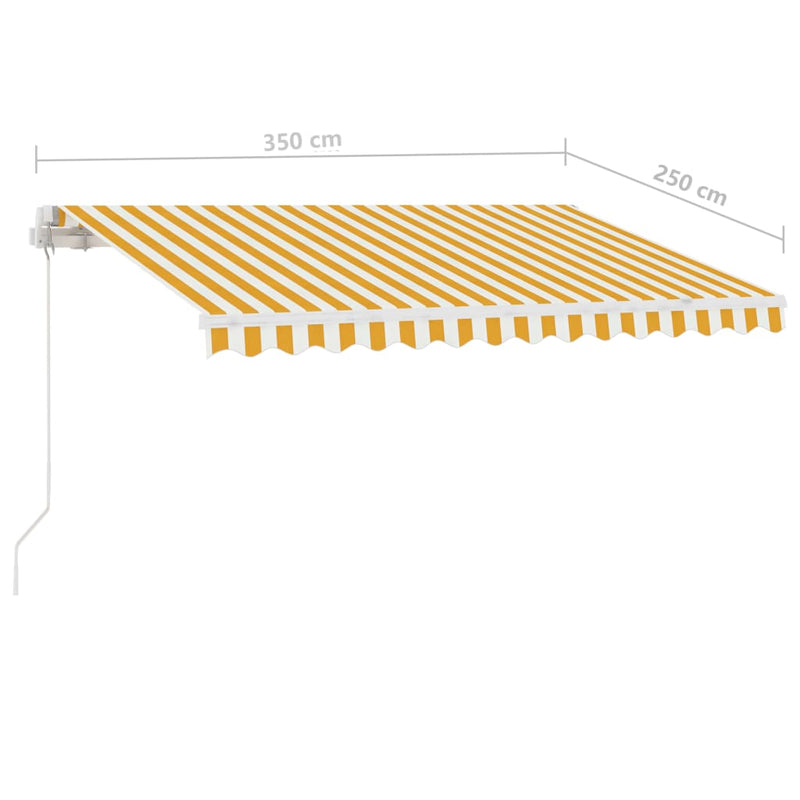 Freestanding Manual Retractable Awning 350x250 cm Yellow/White