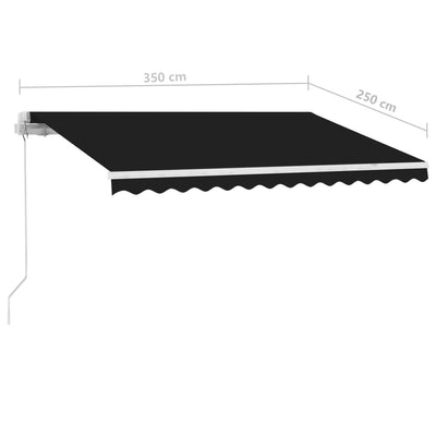 Freestanding Manual Retractable Awning 350x250 cm Anthracite