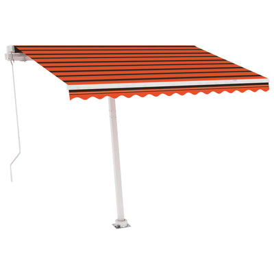 Freestanding Manual Retractable Awning 350x250 cm Orange/Brown