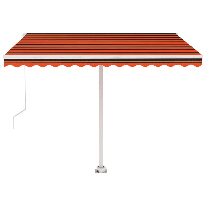 Freestanding Manual Retractable Awning 350x250 cm Orange/Brown