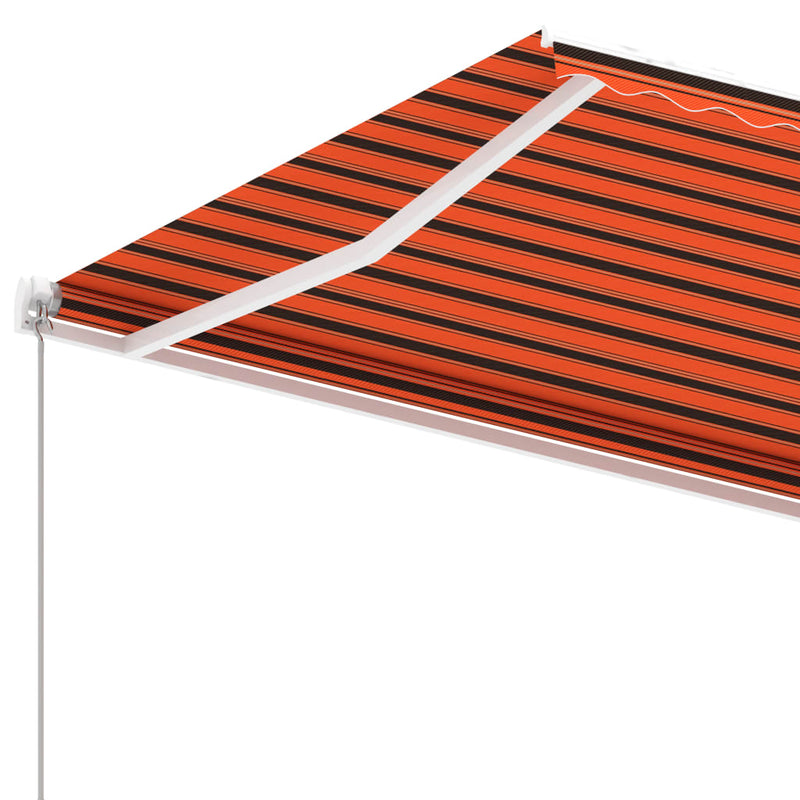 Freestanding Manual Retractable Awning 350x250 cm Orange/Brown