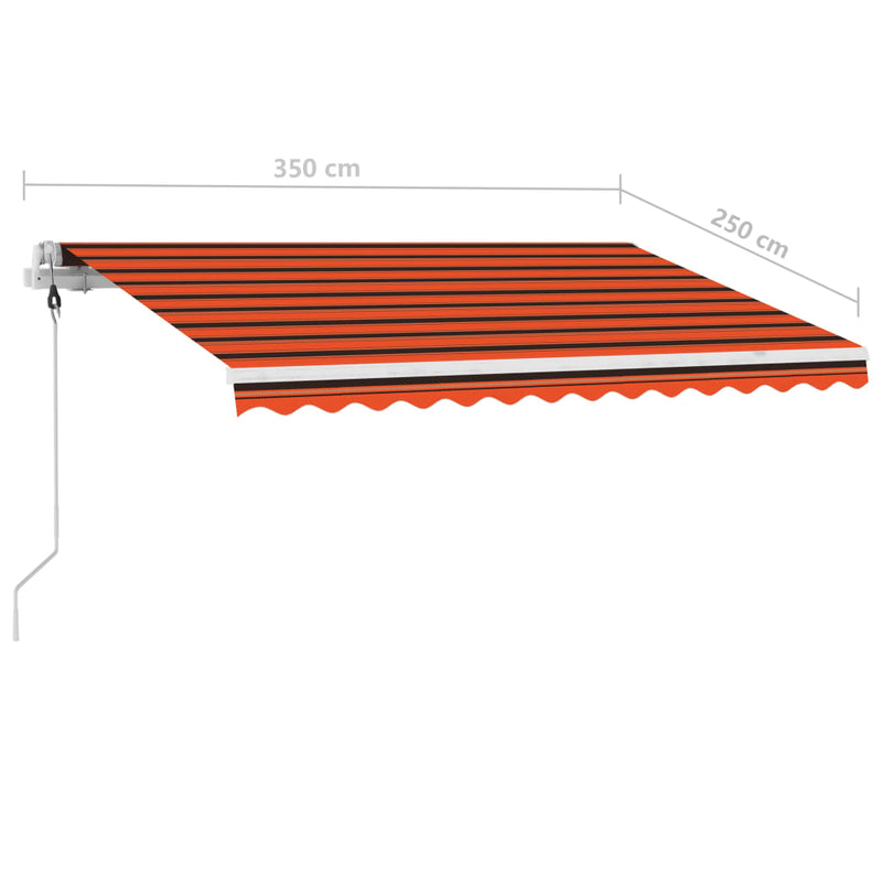 Freestanding Manual Retractable Awning 350x250 cm Orange/Brown