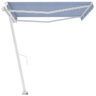 Freestanding Manual Retractable Awning 400x300 cm Blue/White