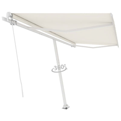 Freestanding Manual Retractable Awning 400x300 cm Cream