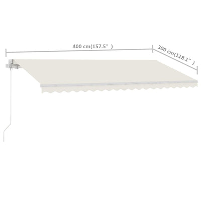 Freestanding Manual Retractable Awning 400x300 cm Cream