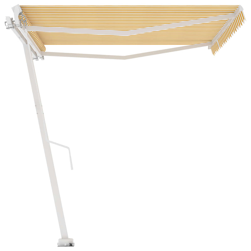 Freestanding Manual Retractable Awning 400x300 cm Yellow/White