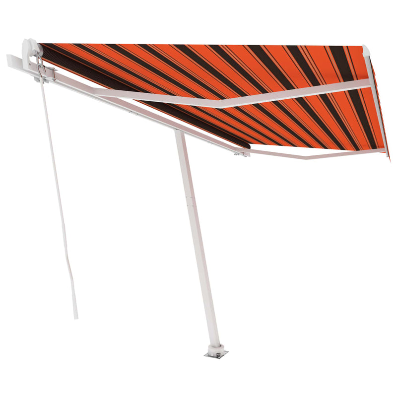 Freestanding Manual Retractable Awning 400x300 cm Orange/Brown