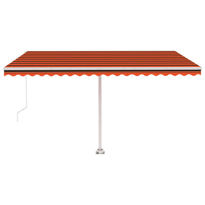 Freestanding Manual Retractable Awning 400x300 cm Orange/Brown