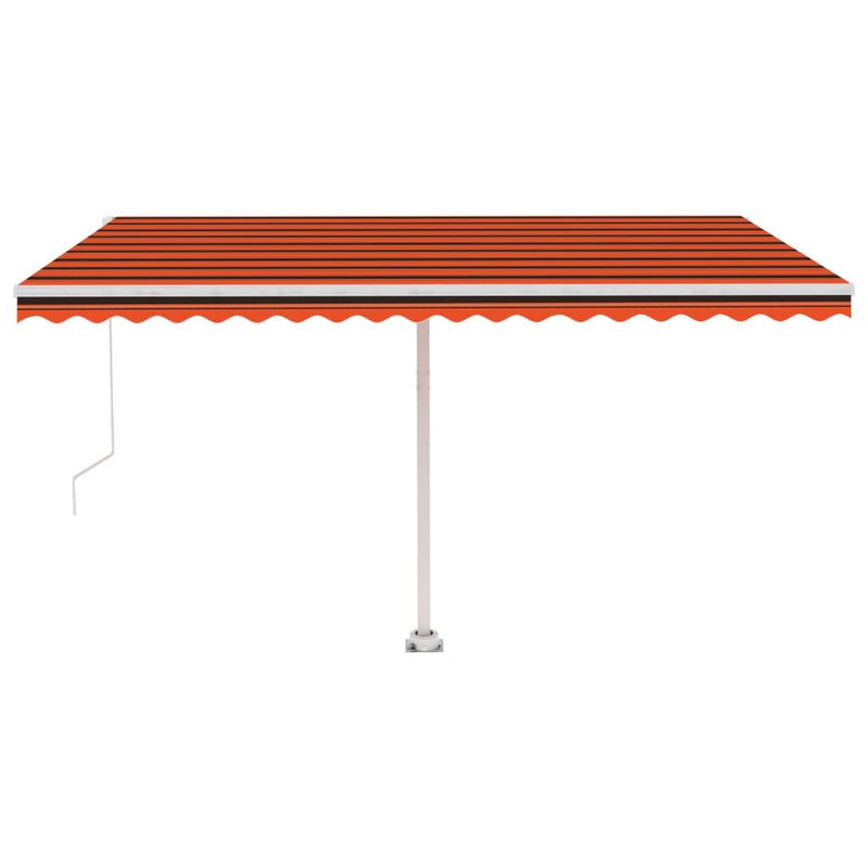 Freestanding Manual Retractable Awning 400x300 cm Orange/Brown