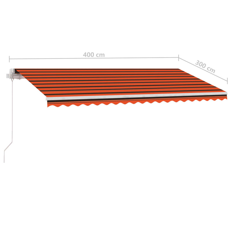 Freestanding Manual Retractable Awning 400x300 cm Orange/Brown