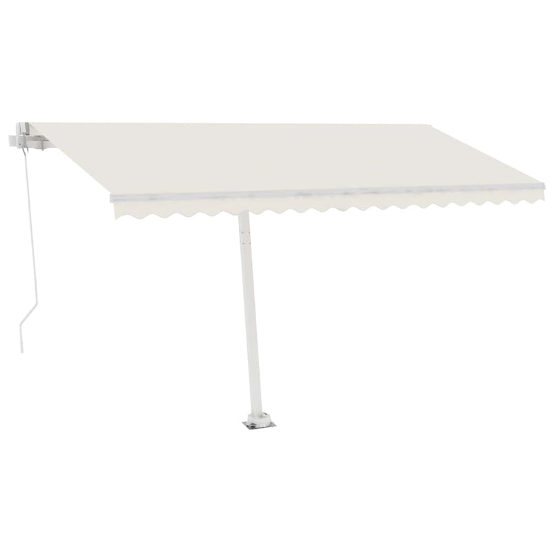 Manual Retractable Awning with LED 400x300 cm Cream