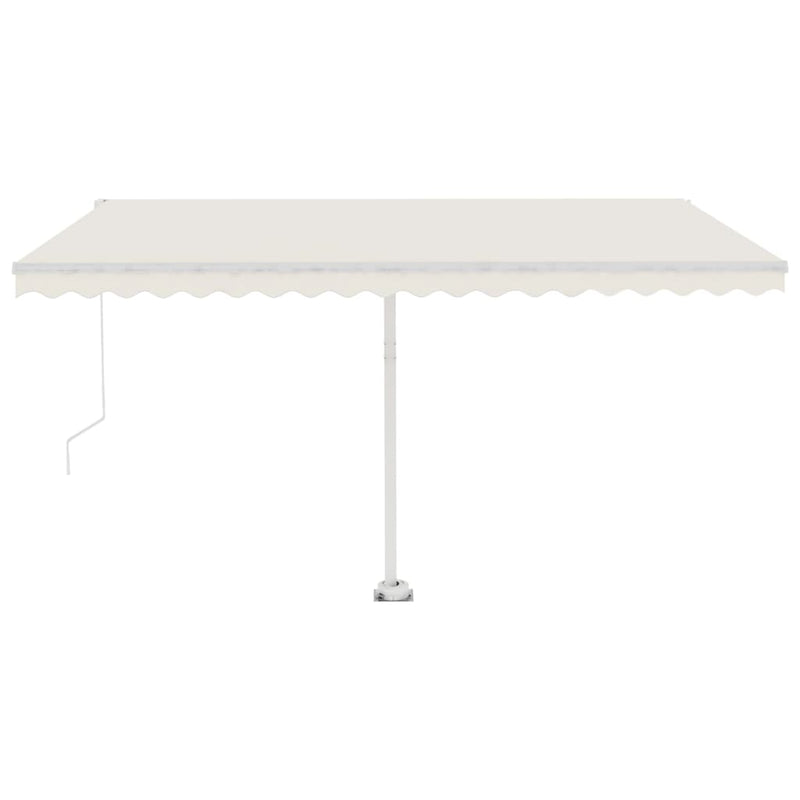 Manual Retractable Awning with LED 400x300 cm Cream