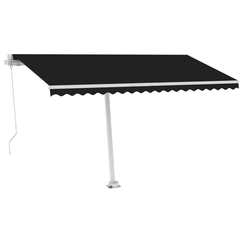 Manual Retractable Awning with LED 400x300 cm Anthracite