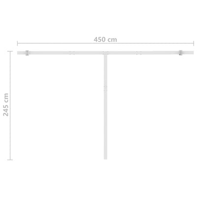 Freestanding Manual Retractable Awning 450x300 cm Cream