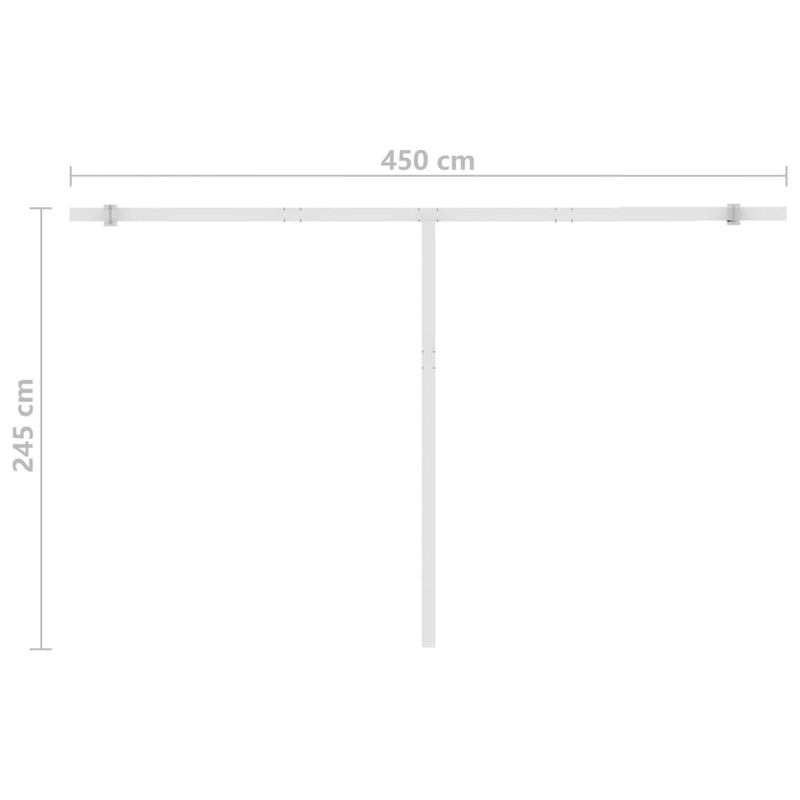 Freestanding Manual Retractable Awning 450x300 cm Cream