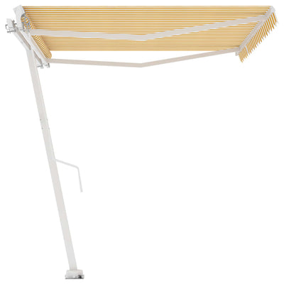 Freestanding Manual Retractable Awning 450x300 cm Yellow/White