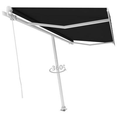 Freestanding Manual Retractable Awning 450x300 cm Anthracite