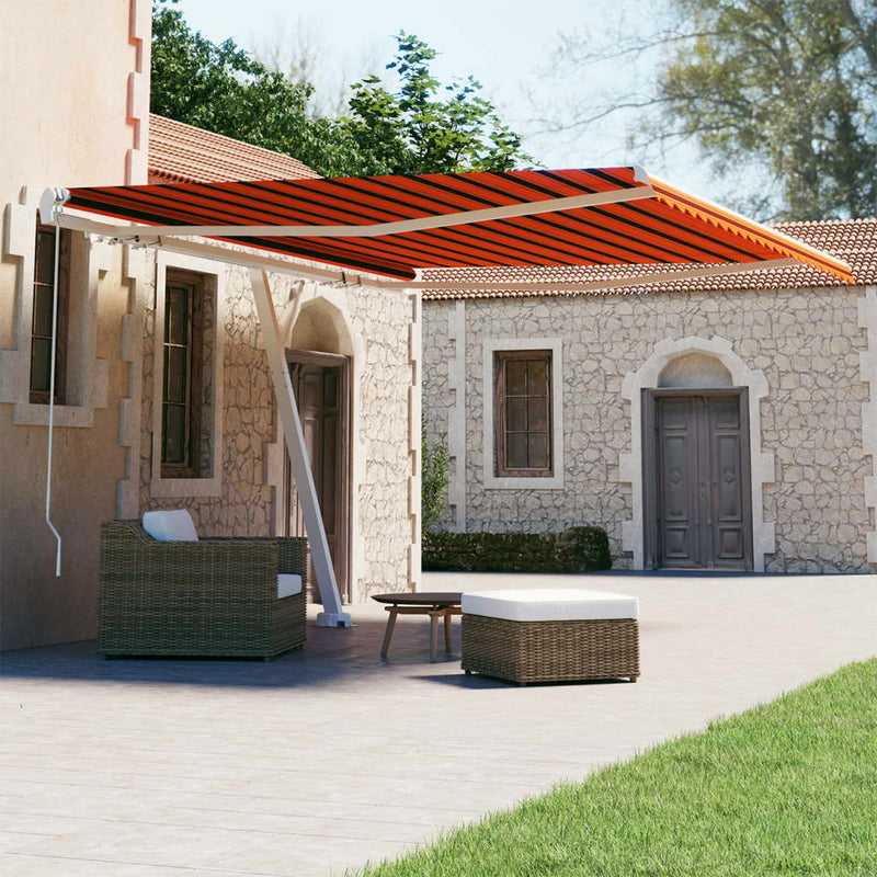 Freestanding Manual Retractable Awning 450x300 cm Orange/Brown