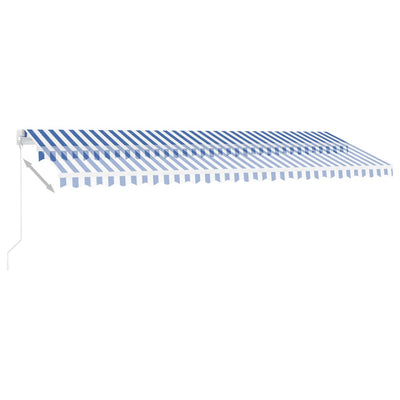 Freestanding Manual Retractable Awning 500x300 cm Blue/White