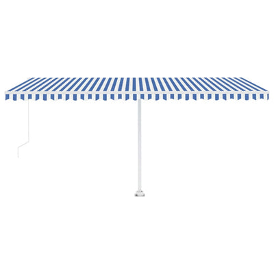 Freestanding Manual Retractable Awning 500x300 cm Blue/White