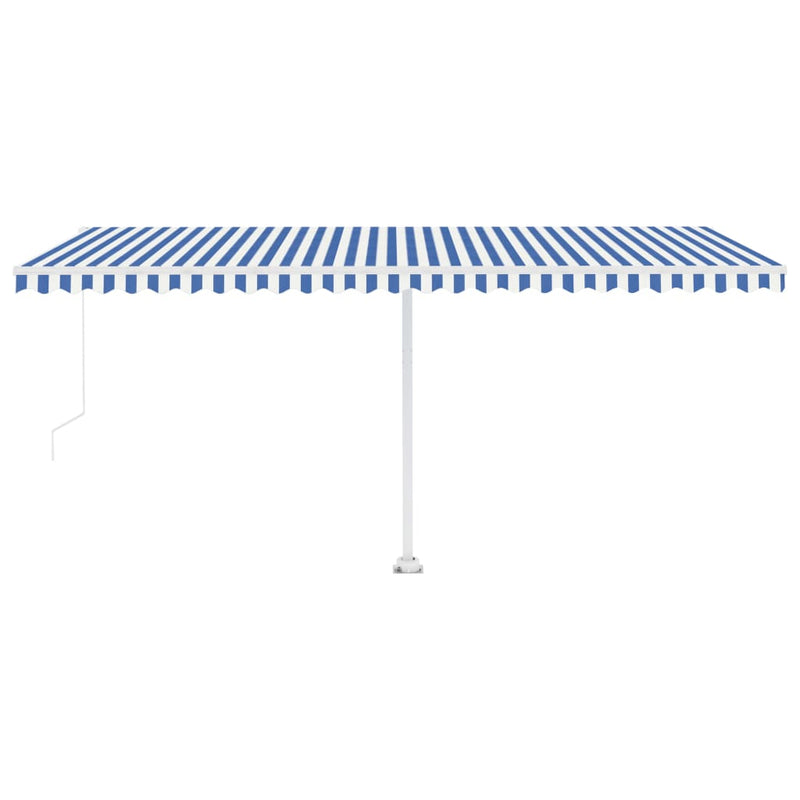 Freestanding Manual Retractable Awning 500x300 cm Blue/White