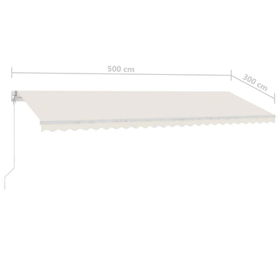 Freestanding Manual Retractable Awning 500x300 cm Cream