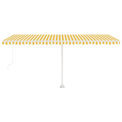 Freestanding Manual Retractable Awning 500x300 cm Yellow/White