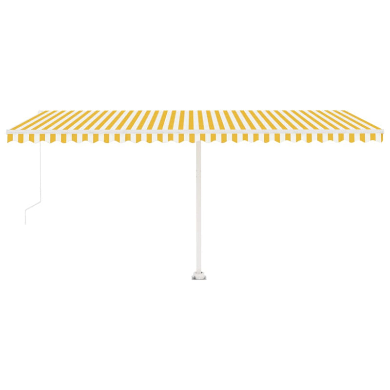 Freestanding Manual Retractable Awning 500x300 cm Yellow/White