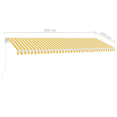 Freestanding Manual Retractable Awning 500x300 cm Yellow/White