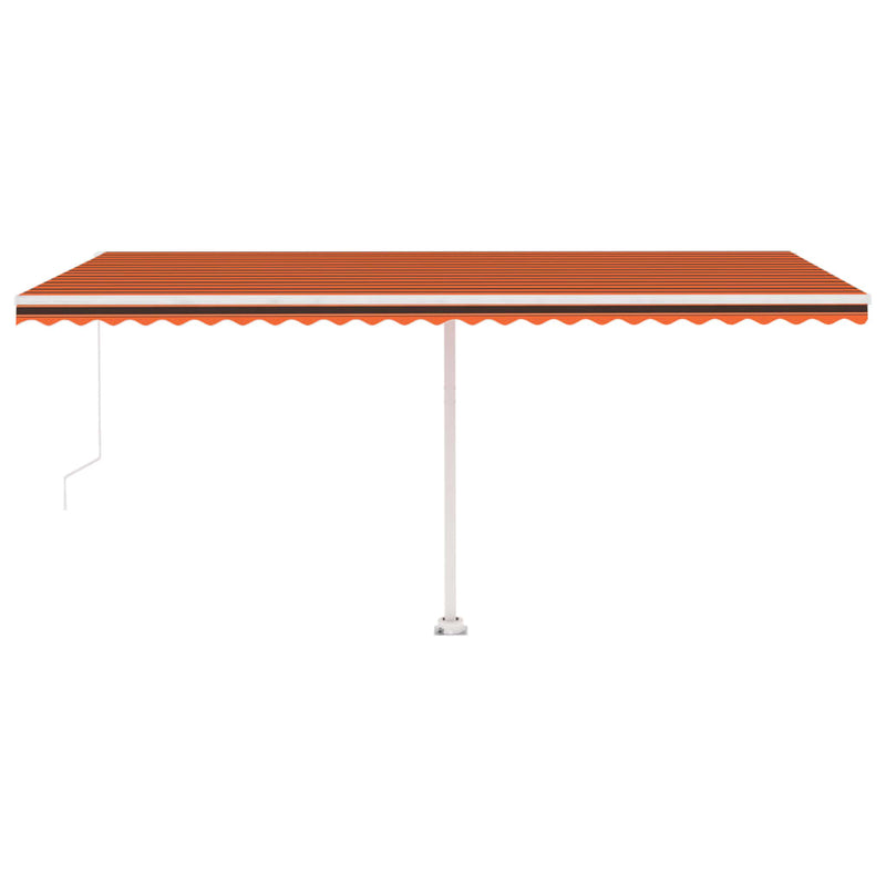 Freestanding Manual Retractable Awning 500x300 cm Orange/Brown