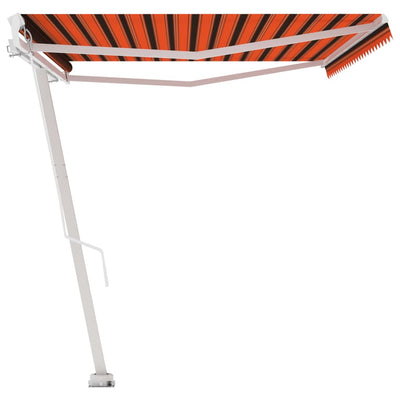 Freestanding Manual Retractable Awning 500x300 cm Orange/Brown