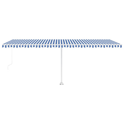 Freestanding Manual Retractable Awning 600x300 cm Blue/White