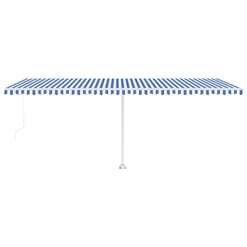 Freestanding Manual Retractable Awning 600x300 cm Blue/White