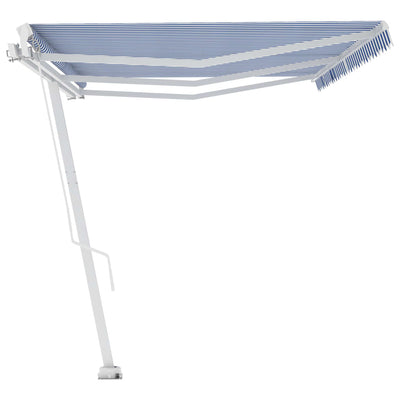 Freestanding Manual Retractable Awning 600x300 cm Blue/White