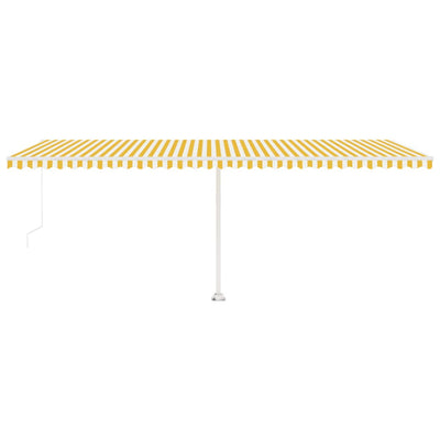 Freestanding Manual Retractable Awning 600x300 cm Yellow/White