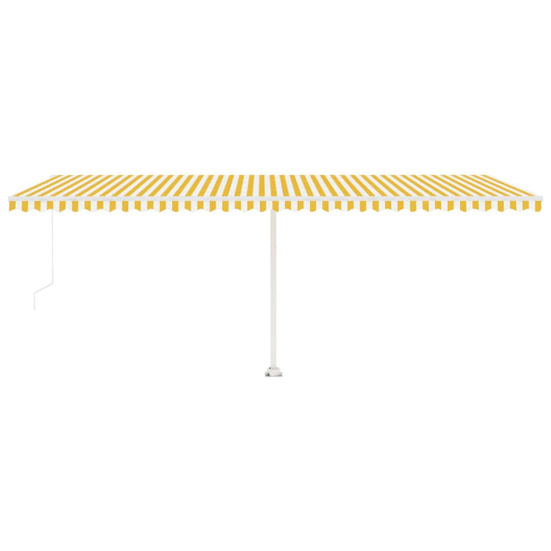 Freestanding Manual Retractable Awning 600x300 cm Yellow/White