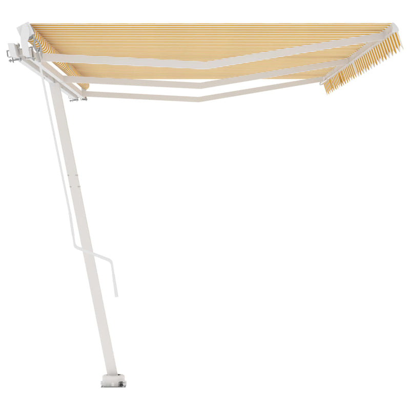 Freestanding Manual Retractable Awning 600x300 cm Yellow/White