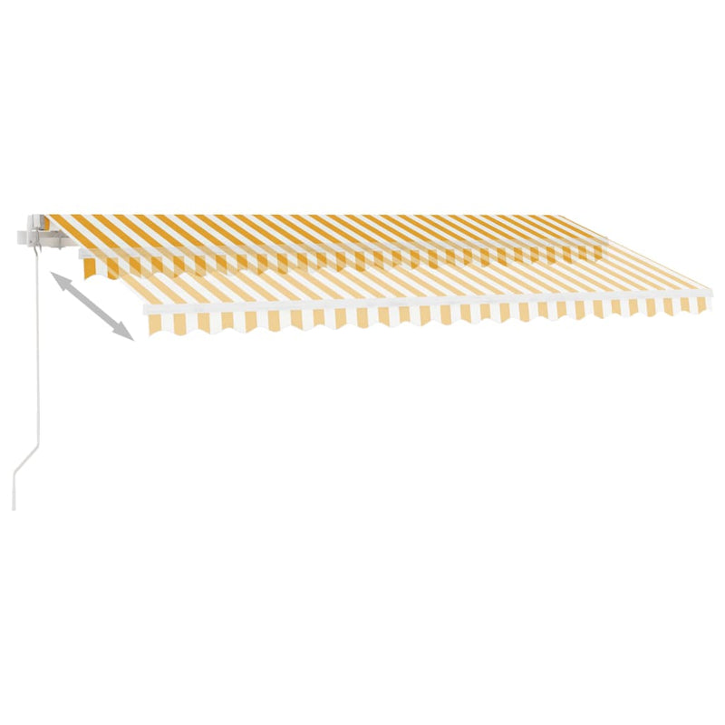 Manual Retractable Awning with LED 450x350 cm Yellow and White