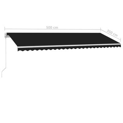 Freestanding Manual Retractable Awning 500x350 cm Anthracite