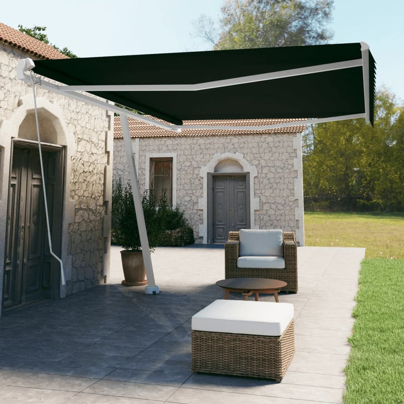 Freestanding Manual Retractable Awning 500x350 cm Anthracite